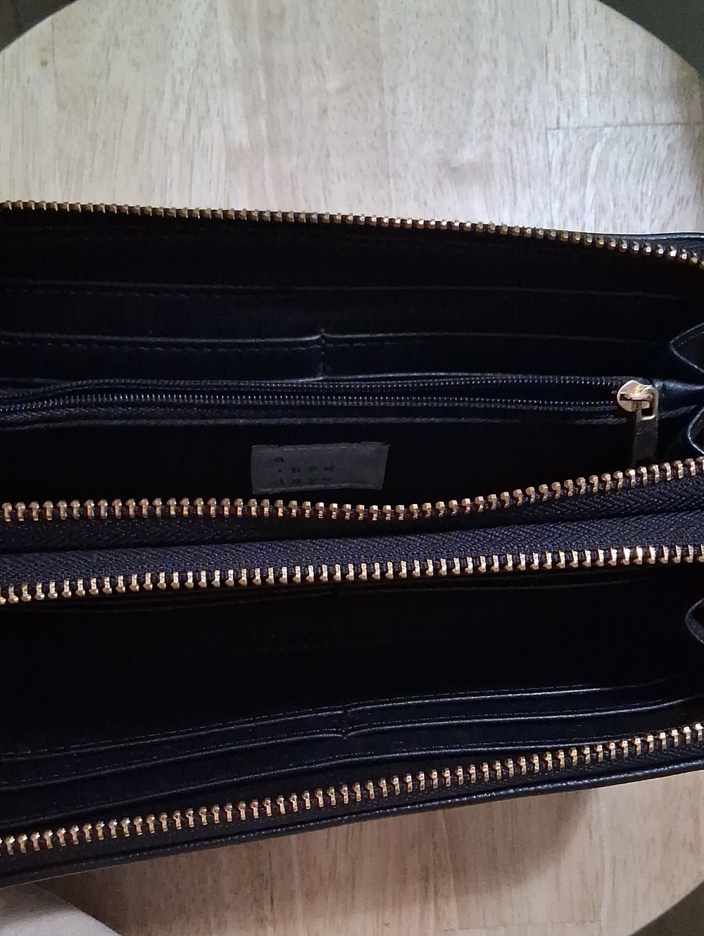 a new day Black Zip-Around Women's Wallet with Gold Hardware